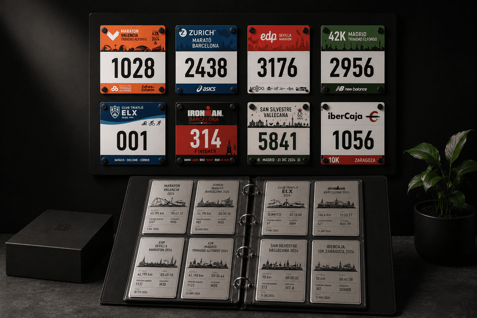 Colección BIBLOK con panel de dorsales, imanes y álbum de Race Cards